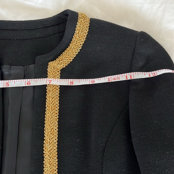 Vintage Evening gown with coat and scarf Black and Gold Lame no label Pure wool - Picture 13 of 14